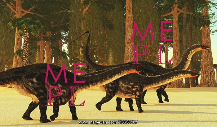 : A prehistoric forest dwarfs huge Apatosaurus sauropod : A prehistoric forest dwarfs huge Apatosaurus sauropod