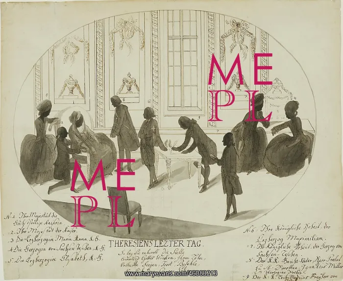 : Preliminary drawing for engraving Maria Theresa's : Preliminary drawing for engraving Maria Theresa's