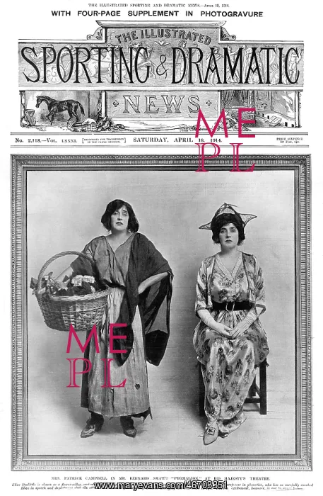 : Premiere of Pygmalion in London, 1914 : Premiere of Pygmalion in London, 1914