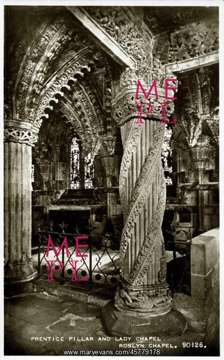 : Prentice Pillar and Lady Chapel - Roslyn Chapel : Prentice Pillar and Lady Chapel - Roslyn Chapel