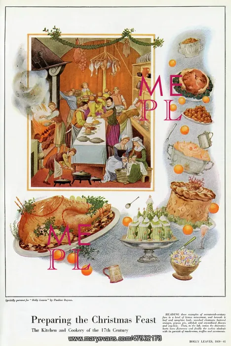 : Preparing the Christmas Feast by Pauline Baynes : Preparing the Christmas Feast by Pauline Baynes