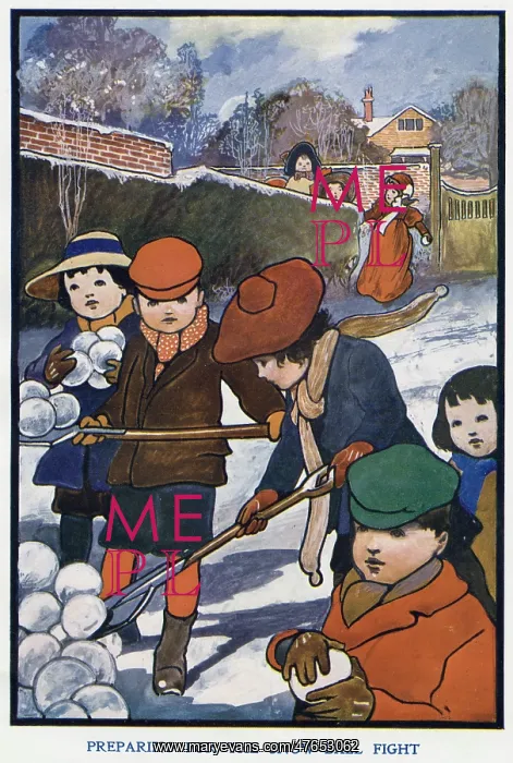 : Preparing for the Snow-Ball Fight by Charles Robinson : Preparing for the Snow-Ball Fight by Charles Robinson