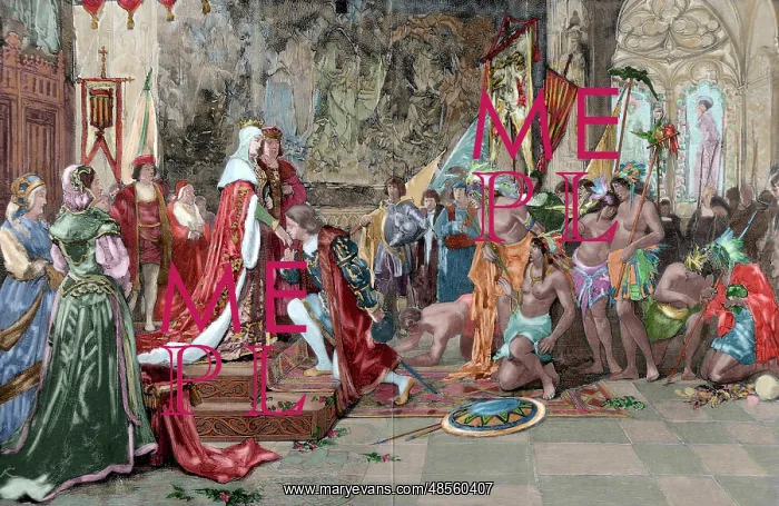 : Presentation of Columbus to the Catholic Monarchs in Barcelo : Presentation of Columbus to the Catholic Monarchs in Barcelo
