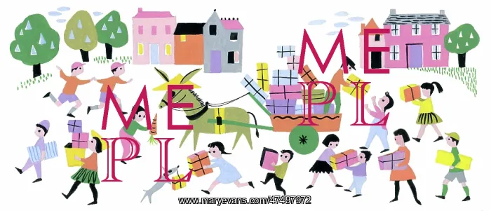 : Presents arriving in a donkey cart : Presents arriving in a donkey cart