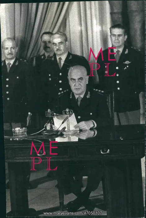  : President Alejandro Lanusse of Argentina broadcasting