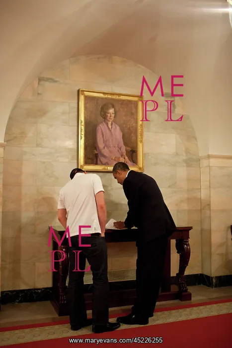 : President Barack Obama edits a speech with ? : President Barack Obama edits a speech with ?