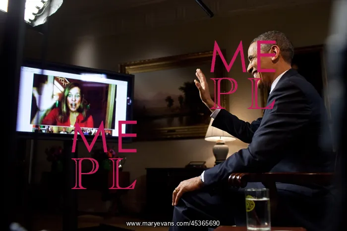  : President Barack Obama is interviewed via YouTube