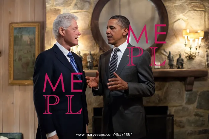 : President Barack Obama talks with former President : President Barack Obama talks with former President