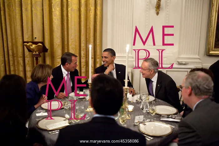: President Barack Obama's table at a dinner with : President Barack Obama's table at a dinner with