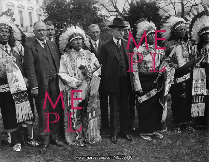 : President Calvin Coolidge (center, left) poses with : President Calvin Coolidge (center, left) poses with