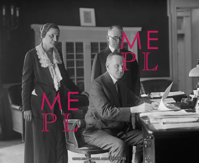 : President Calvin Coolidge signing document related : President Calvin Coolidge signing document related