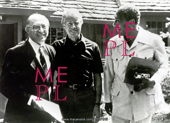 : President Carter with Begin and Sadat, Camp David : President Carter with Begin and Sadat, Camp David
