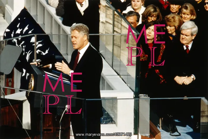 : President Bill Clinton delivering his second inaugural : President Bill Clinton delivering his second inaugural
