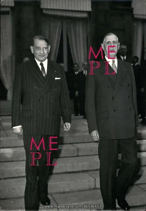 : President Coty and General de Gaulle, Paris : President Coty and General de Gaulle, Paris