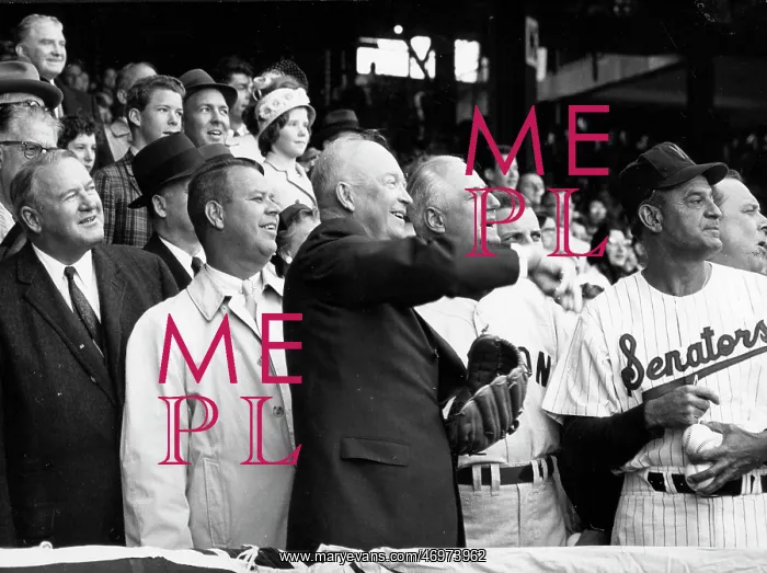: President Eisenhower at baseball match, Washington : President Eisenhower at baseball match, Washington