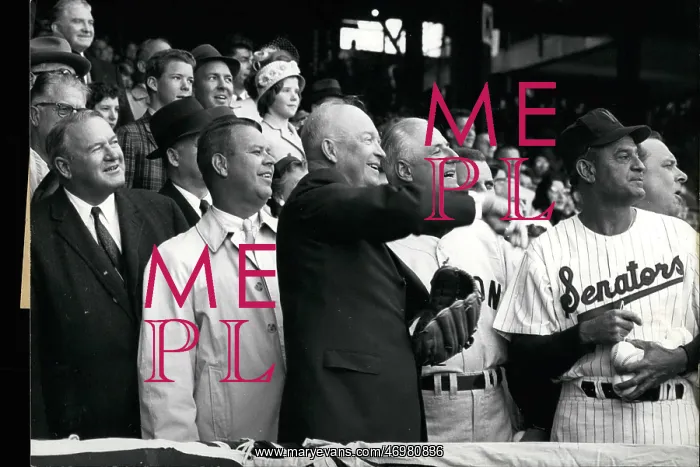 : President Eisenhower at baseball match, Washington : President Eisenhower at baseball match, Washington