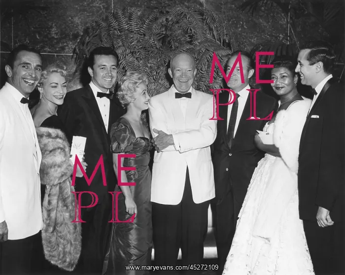 : President Eisenhower with celebrities at the White : President Eisenhower with celebrities at the White