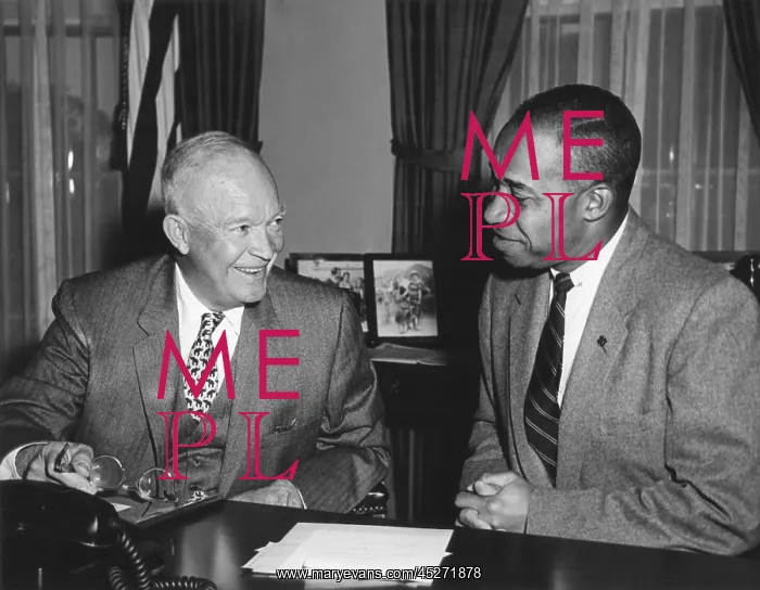 : President Eisenhower with Fred Morrow, Oct. 4 : President Eisenhower with Fred Morrow, Oct. 4