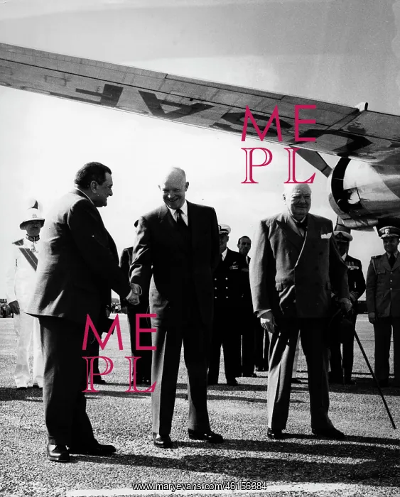 : President Eisenhower and PM Joseph Laniel, Washington : President Eisenhower and PM Joseph Laniel, Washington