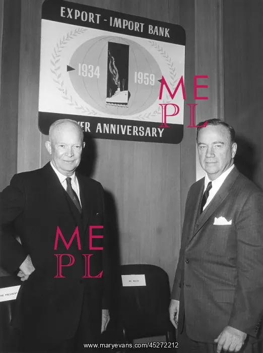 : President Eisenhower with Samuel Waugh : President Eisenhower with Samuel Waugh