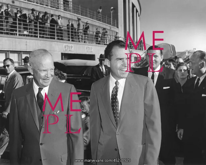 : President Eisenhower seeing Richard Nixon off at : President Eisenhower seeing Richard Nixon off at