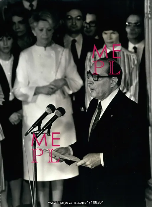 : President Francois Mitterrand giving a speech : President Francois Mitterrand giving a speech