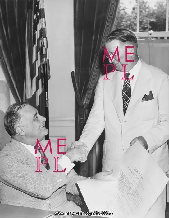 : President Franklin Roosevelt congratulates his : President Franklin Roosevelt congratulates his