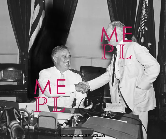 : President Franklin Roosevelt shakes hands with : President Franklin Roosevelt shakes hands with