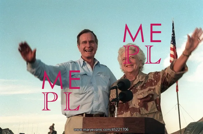 : President George Bush and Barbara Bush wave ? : President George Bush and Barbara Bush wave ?