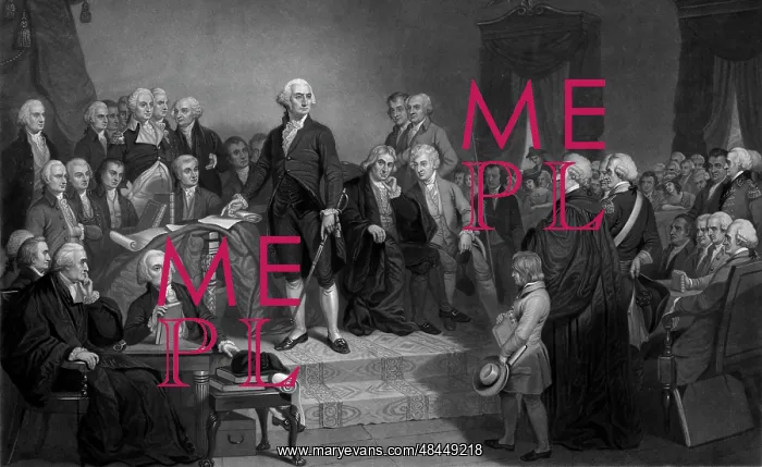 : President George Washington delivering his : President George Washington delivering his