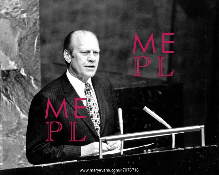 : President Gerald Ford speaking at UN General Assembly : President Gerald Ford speaking at UN General Assembly