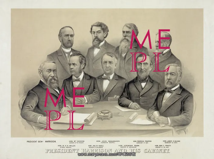 : President Harrison and his cabinet : President Harrison and his cabinet