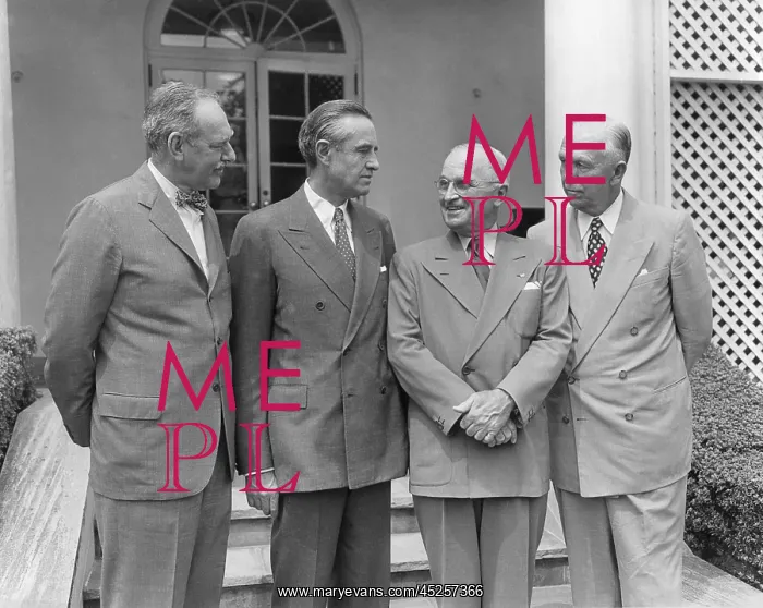 : President Harry Truman with the men who guided : President Harry Truman with the men who guided