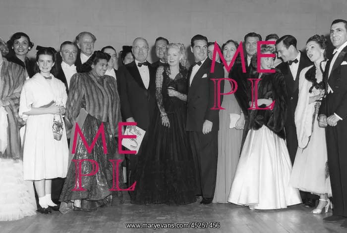 : President Harry Truman poses with performers of : President Harry Truman poses with performers of