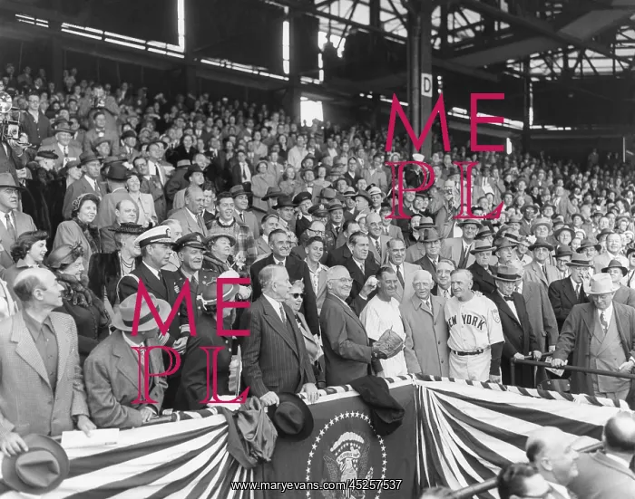 : President Harry Truman about to throw the first : President Harry Truman about to throw the first