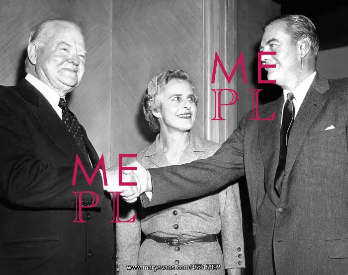 : Former president Herbert Hoover with his ? : Former president Herbert Hoover with his ?