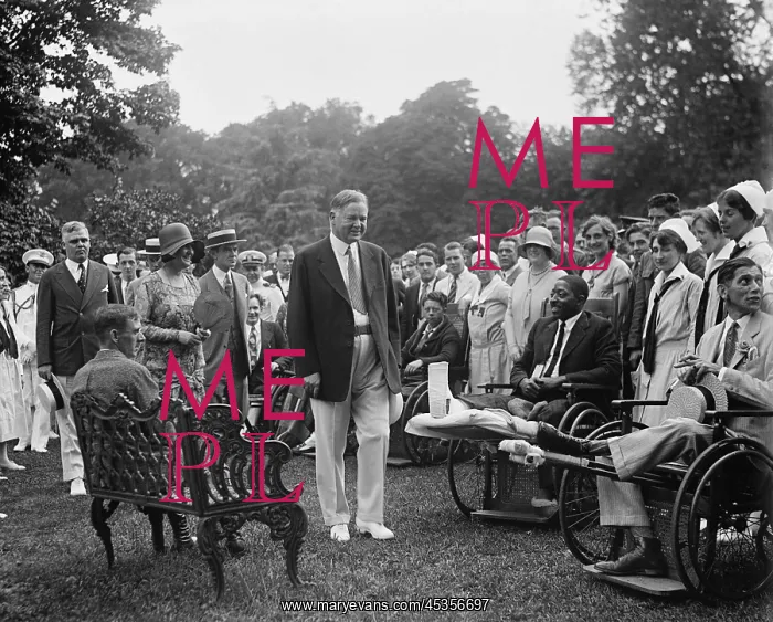 : President Herbert Hoover and the First Lady at a : President Herbert Hoover and the First Lady at a