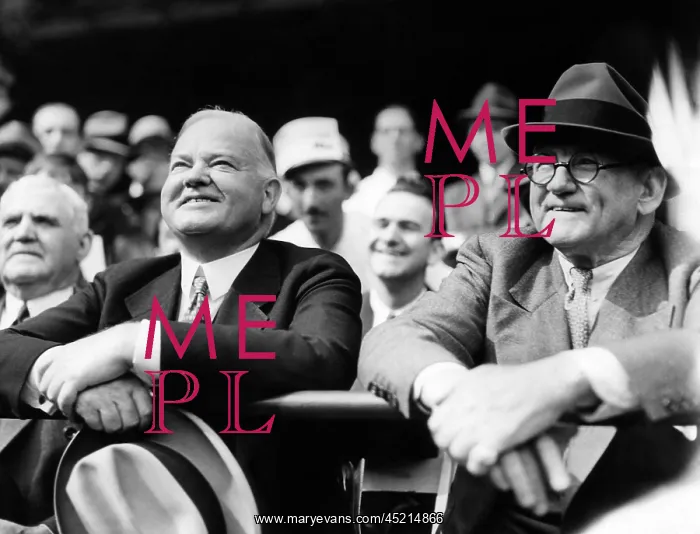 : Former president Herbert Hoover and George ? : Former president Herbert Hoover and George ?
