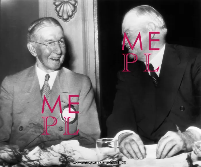 : Former President Herbert Hoover (right), ? : Former President Herbert Hoover (right), ?