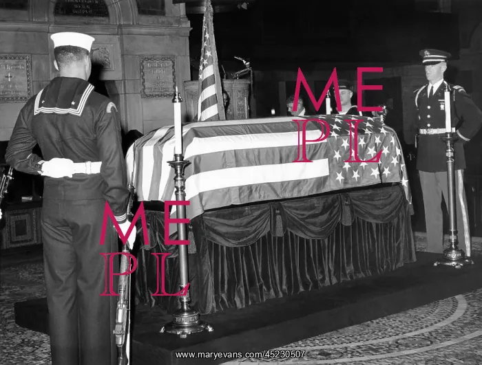 : Former President Herbert Hoover's flag draped ? : Former President Herbert Hoover's flag draped ?