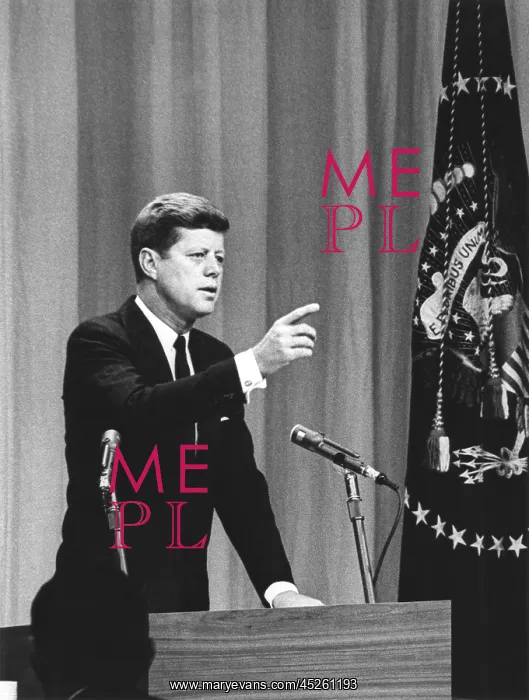 : President John Kennedy calls for a question during : President John Kennedy calls for a question during