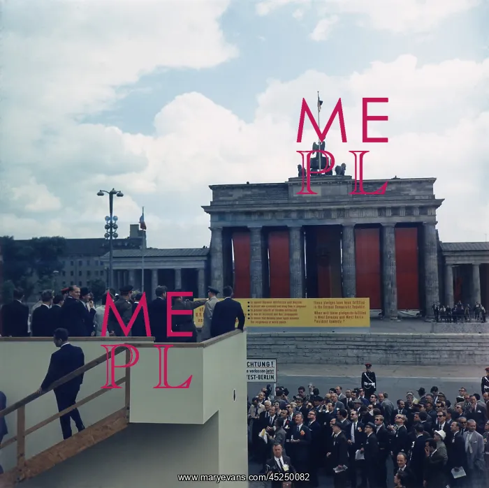 : President John Kennedy, on a platform overlooking : President John Kennedy, on a platform overlooking
