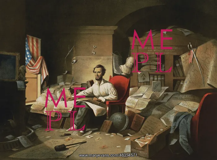 : President Lincoln, writing the Proclamation of : President Lincoln, writing the Proclamation of