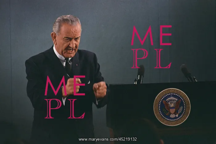: President Lyndon Johnson in an emphatic ? : President Lyndon Johnson in an emphatic ?