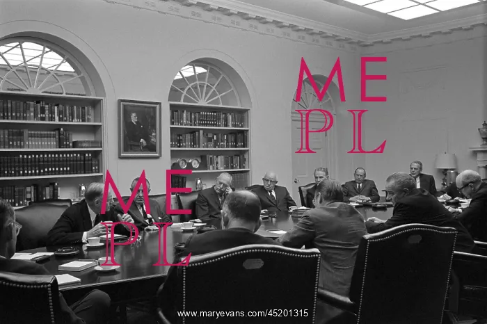 : President Lyndon Johnson meets with The ? : President Lyndon Johnson meets with The ?