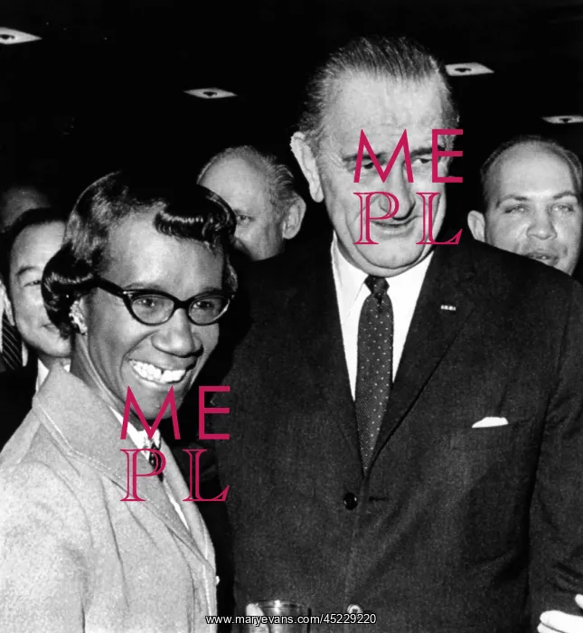 : President Lyndon Johnson with newly elected ? : President Lyndon Johnson with newly elected ?