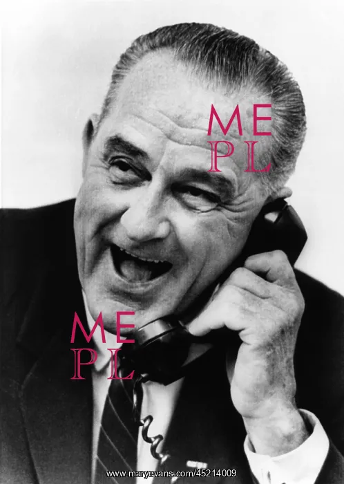  : President Lyndon Johnson on the phone with ?