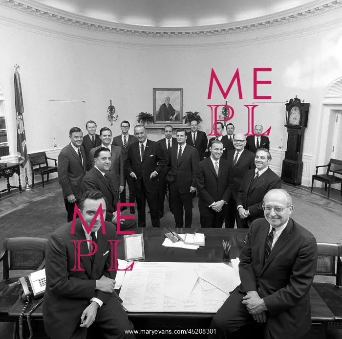 : President Lyndon Johnson posing with his ? : President Lyndon Johnson posing with his ?