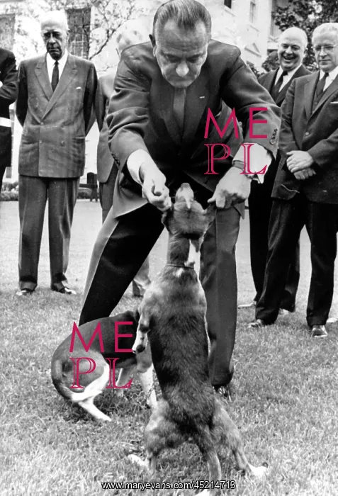 : President Lyndon Johnson pulling the ears ? : President Lyndon Johnson pulling the ears ?