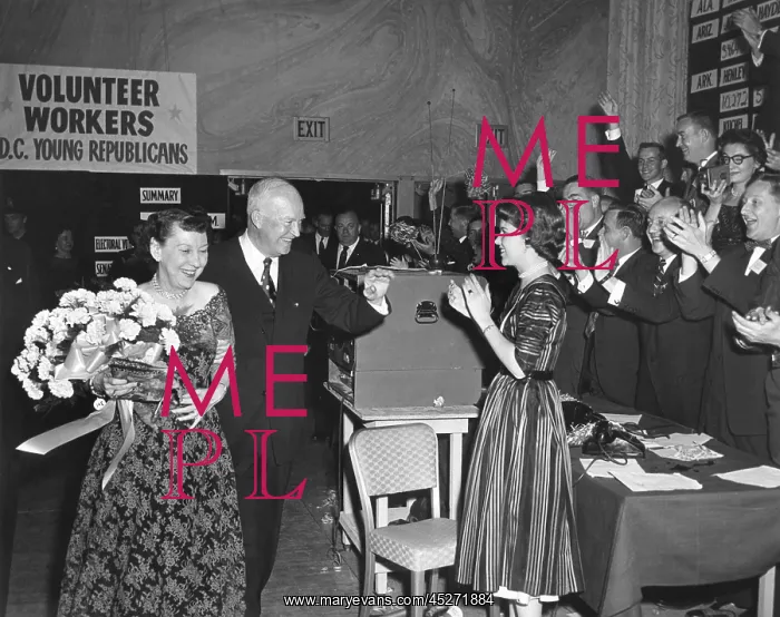 : President and Mamie Eisenhower are cheered at the : President and Mamie Eisenhower are cheered at the